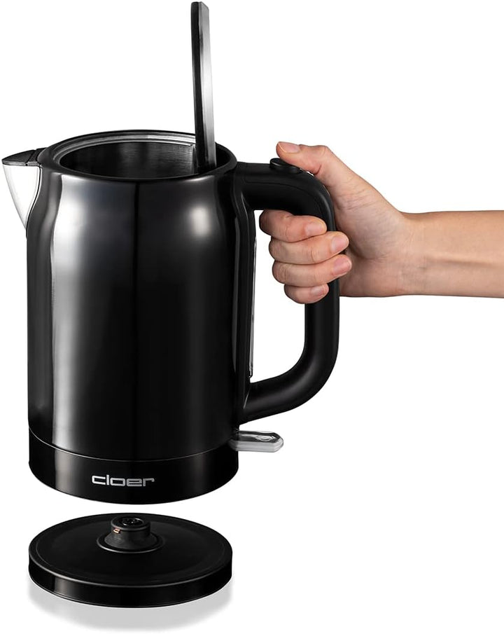 Cloer 4520 Wasserkocher Edelstahl, 2200 W, Wasserstandsanzeige, Trockengeh-und Überhitzungsschutz, 1