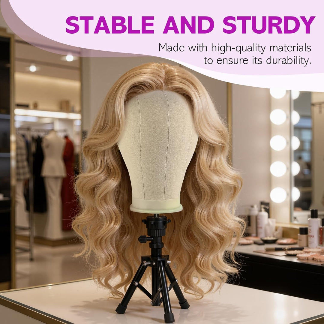 Perückenkopf 23"(58cm),Neverland Beauty Perücke kopf mit Perückenständer,Perücke machen Mannequin Ko