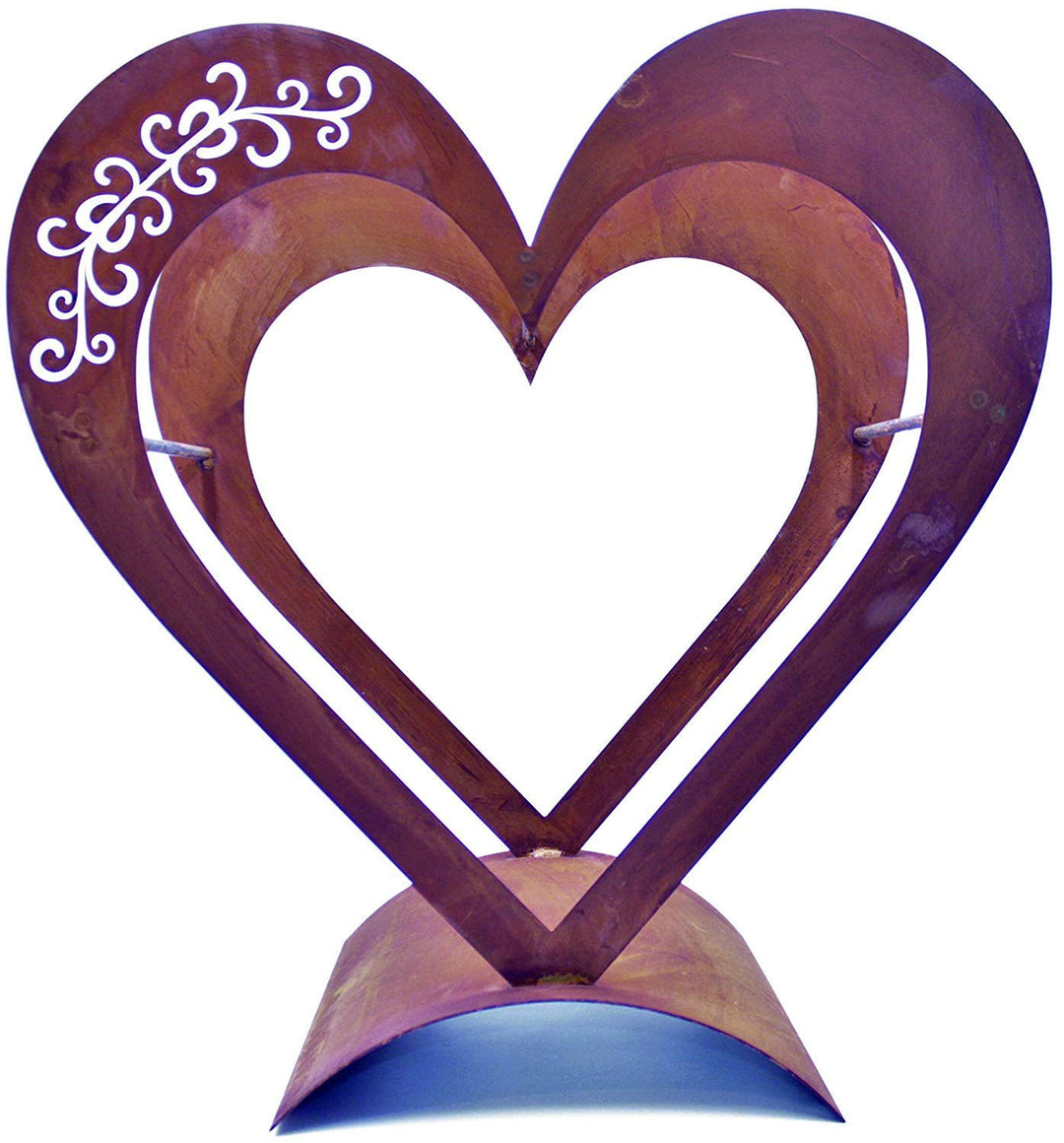 Rostikal Herz Holzregal Metall 50 x 30 cm Kaminholzregal Rost Deko Valentinstag 54 x 50 cm, 54 x 50