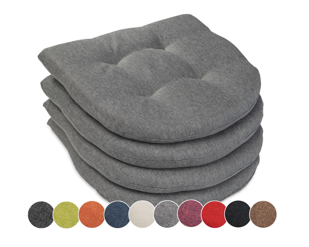 sunnypillow 4er Set Stuhlkissen 40x40 cm - Sitzkissen Stuhl 5cm dick - Sitzpolster für Stühle, Bänke