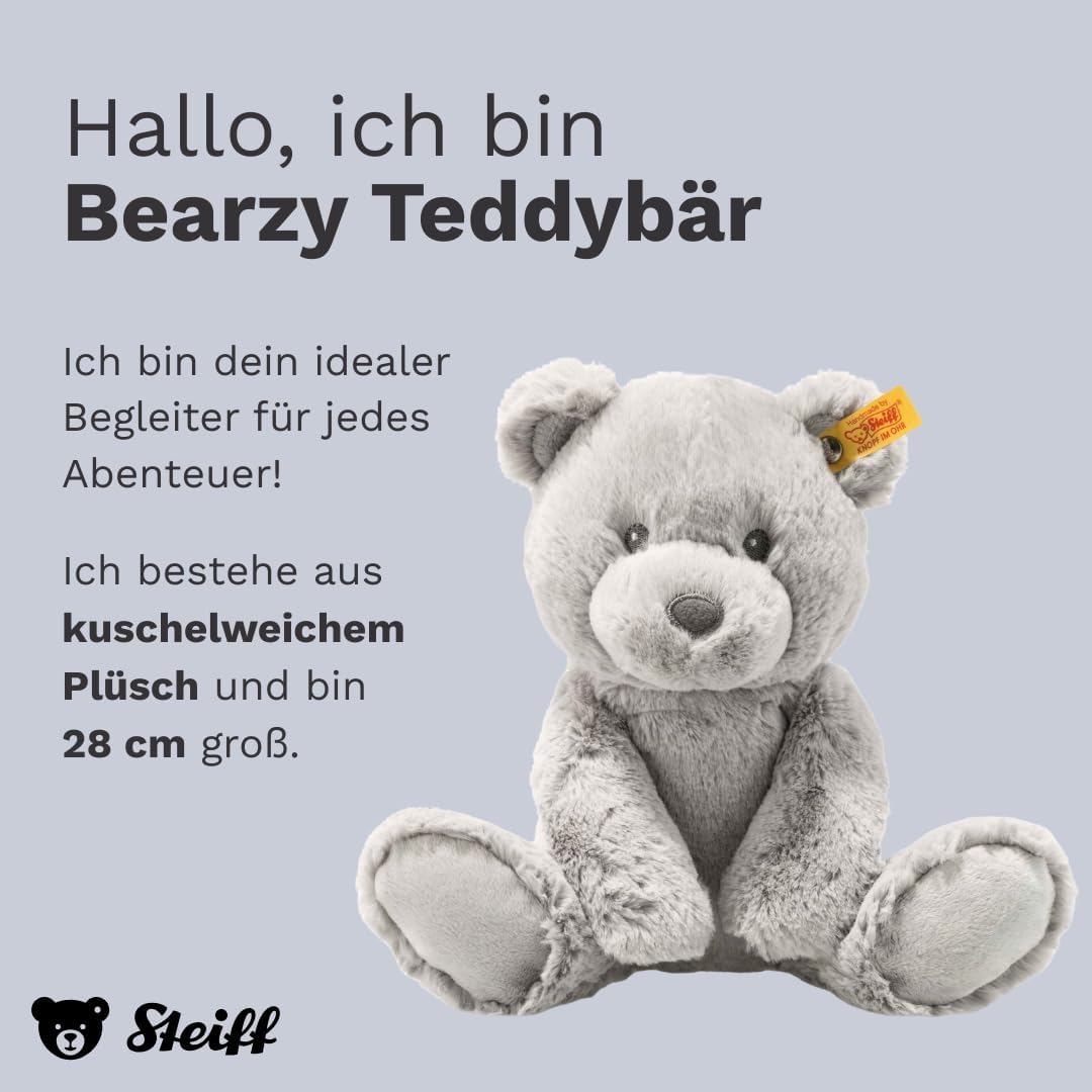 Steiff Kuscheltier Bearzy Teddybär, Süsses Stofftier, Jungen, Mädchen & Babys ab 0 Monaten, Soft Cud
