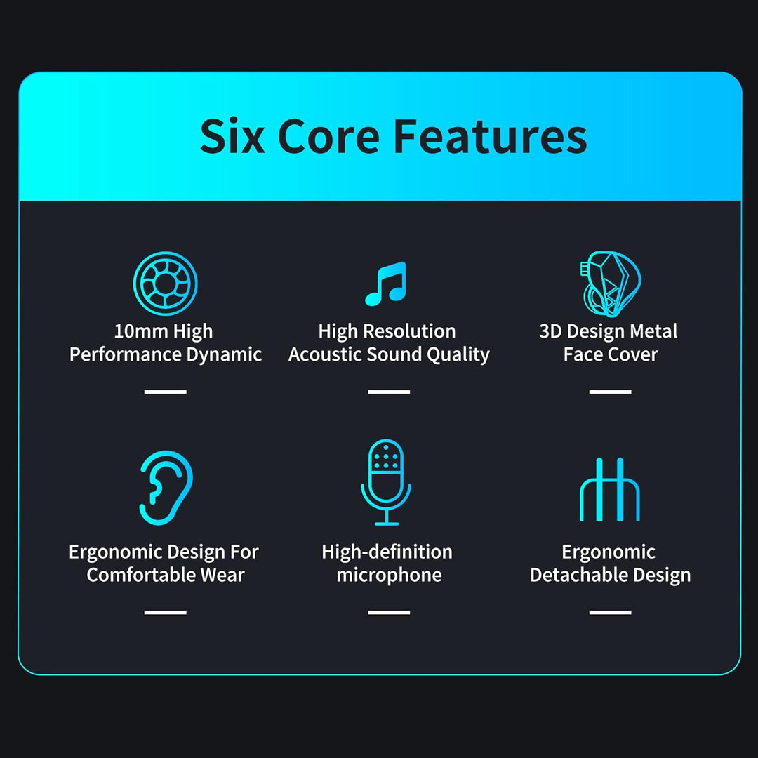 Yinyoo KZ EDXS In-Ear-Kopfhörer mit 10 mm Hochleistungs-Dynamikeinheit, leicht und bequem, KZ HiFi I