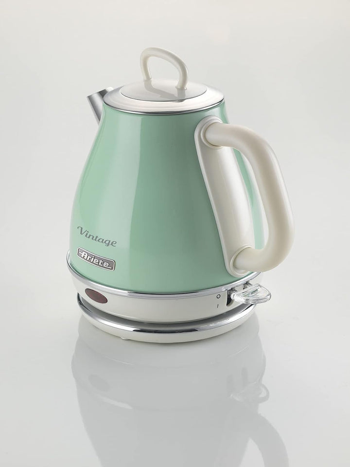Ariete 155, Design-Toaster für 2 Scheiben, mit Zangen, 6 Toaststufen, 810 W, Creme/Grün & 2868 Vinta
