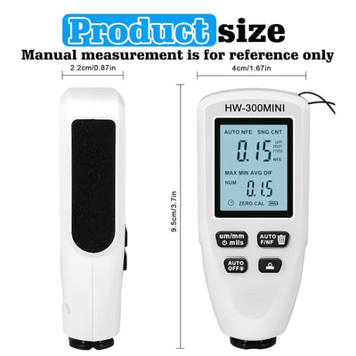 Nizirioo Autolack Schichtdickenmessgerät mit Hintergrundbeleuchtung: Lackmessgerät Digitale LCD-Anze