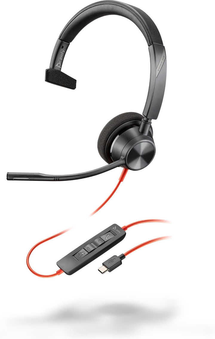 HP Poly BW 3310 Mono USB-C HS+USB-C/A Schwarz 0, Schwarz 0