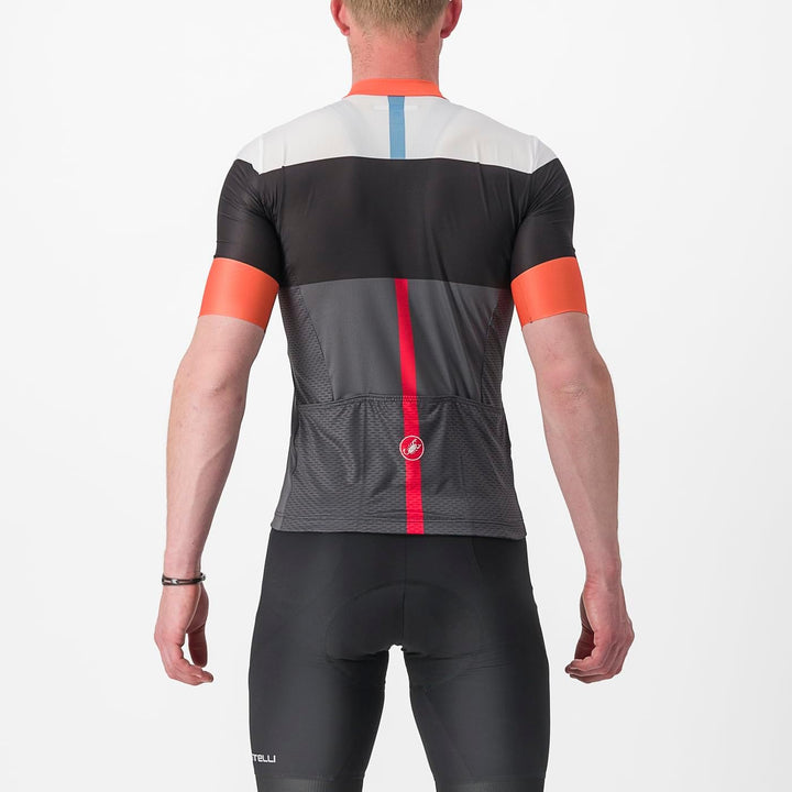 CASTELLI Herren Sezione Jersey T-Shirt XXL Dunkelgrau/Schwarz-scarlet Ibis, XXL Dunkelgrau/Schwarz-s