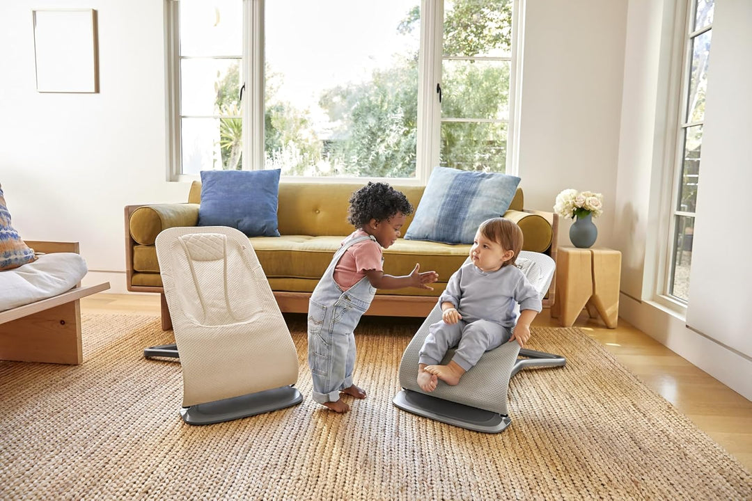Ergobaby 3-in-1 Evolve Bouncer Mesh, Ergonomische Babywippe für Neugeborene ab Geburt bis zum Kleink