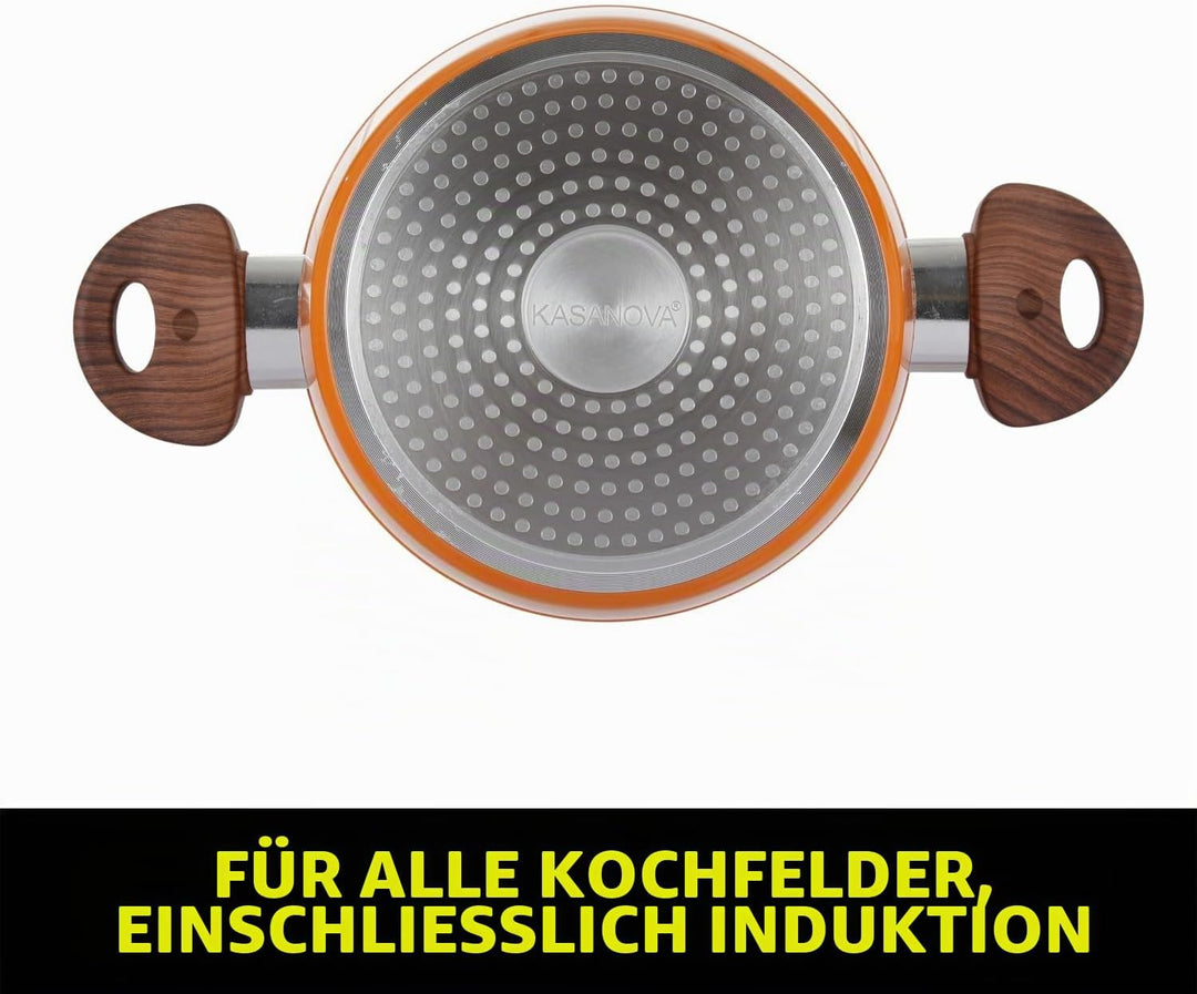 20 cm oranger Kolors Kochtopf mit Deckel