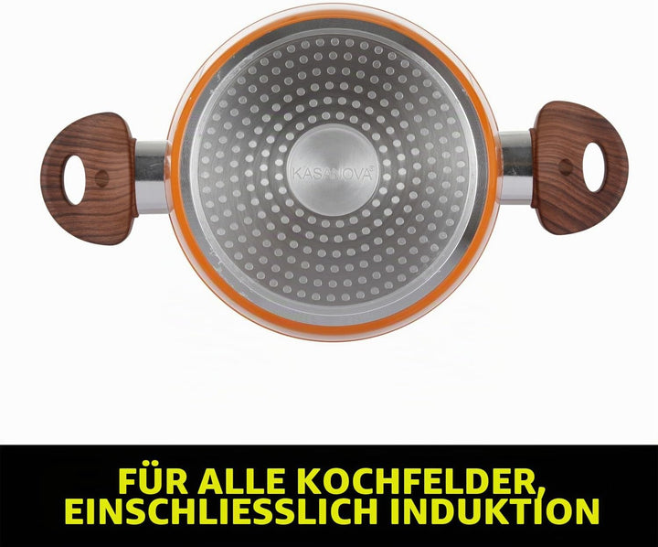 20 cm oranger Kolors Kochtopf mit Deckel