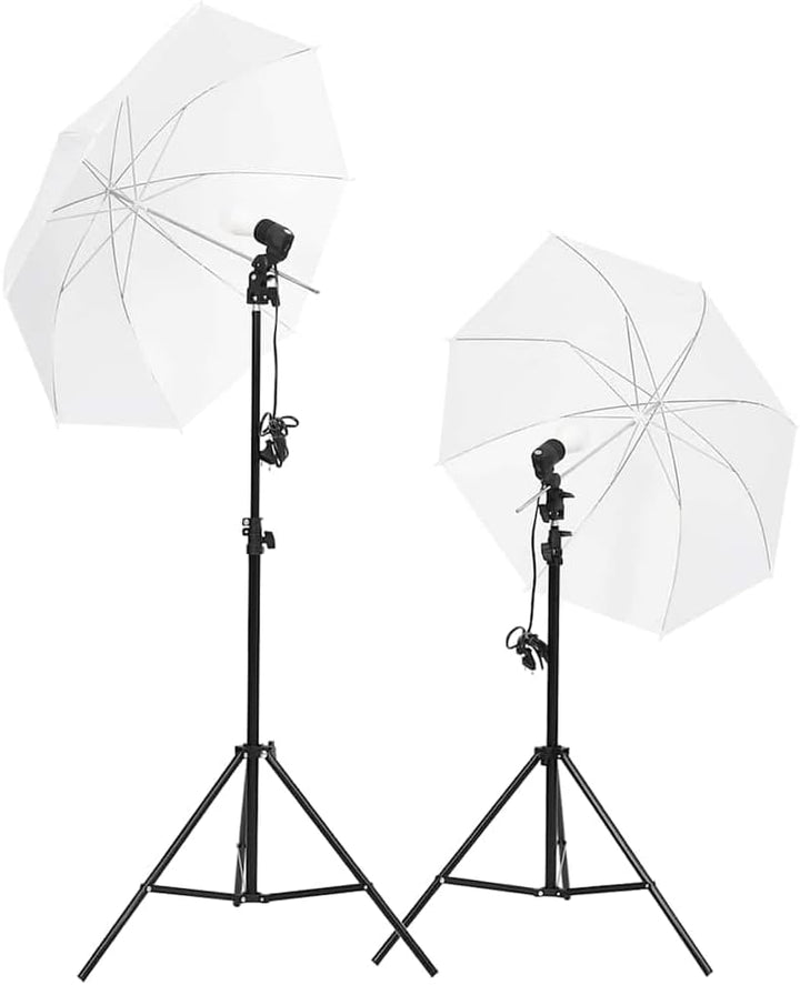 Fotostudio-Set mit Studioblitz, LED-Dauerlicht, Reflektor und Hintergrundsystem, Aluminium-Stativ hö