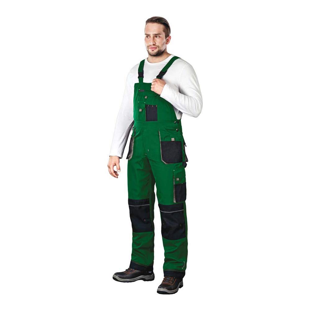 Leber &amp; Hollman Herren Arbeits-Latzhose LH-FMN-B, 65% Polyester 35% Baumwolle 270 g/m2 und Verstärku