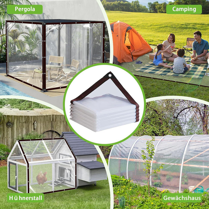 Abdeckplane Mit öSen,Transparente Plane Wasserdicht,Regenplane Zeltplane,Abdeckfolie FüR GartenmöBel