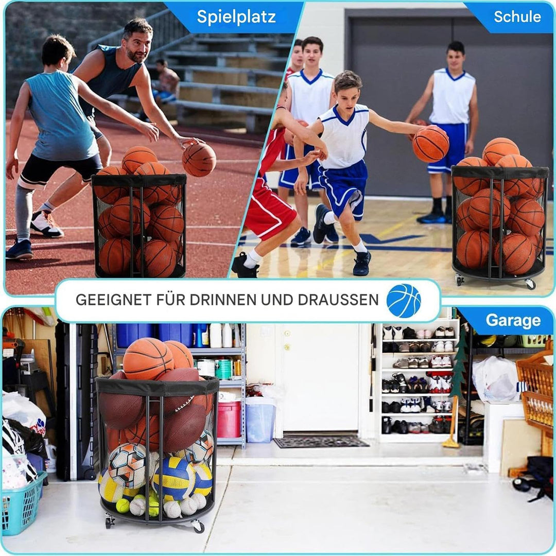 Ballaufbewahrung - Ballkorb,Tragbarer Korb Organizer Box, Trainingszubehör Und Spielsachen, Grosser