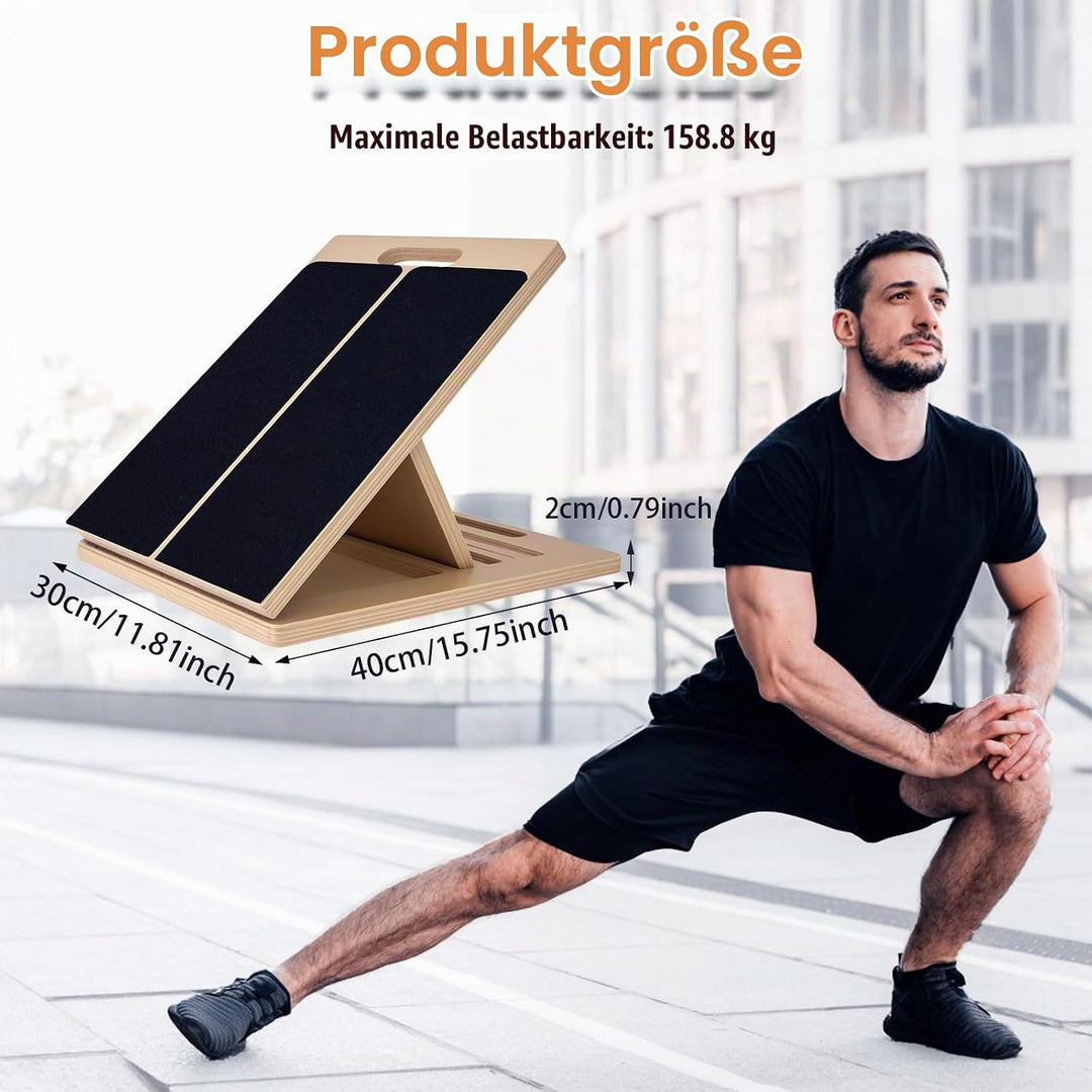 Wadendehner, Slant Board mit Einstellbarem Schrägbrett und Wadenstrecke, Professionelles Wadendehner