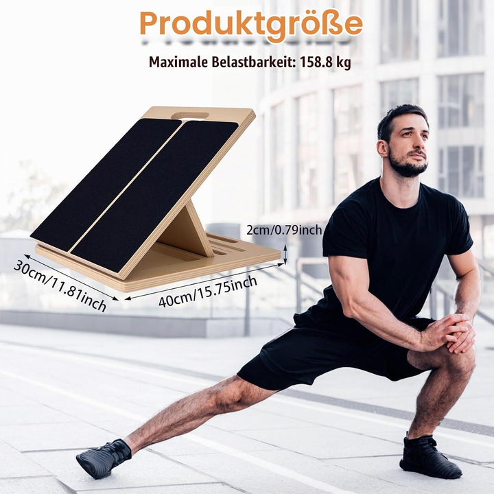 Wadendehner, Slant Board mit Einstellbarem Schrägbrett und Wadenstrecke, Professionelles Wadendehner