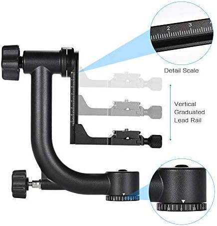 Andoer Robuster Gimbal-Kardan-Stativkopf mit Arca Swiss Schnellwechselplatte, Aluminiumlegierung, DS