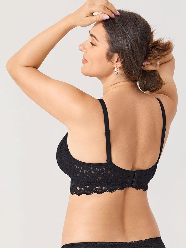 MOMANDA Damen Still BH Spitze Bralette ohne Bügel Gepolstert Schwangerschafts BHS Grosse Brüste Stil