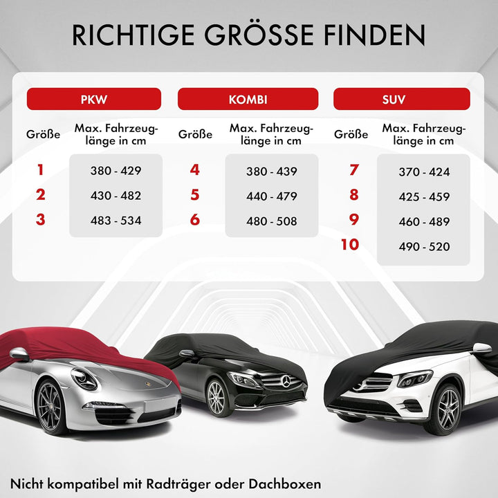 WALSER Premium Abdeckung Auto Indoor Stretch Plus Qualitätssieger Sehr Gut* Autoabdeckung Winter Aut