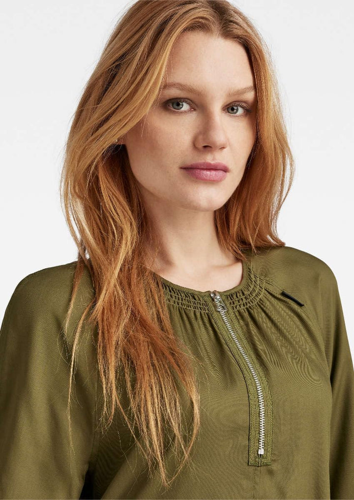 G-STAR RAW Damen Short Flared Long Sleeve Dresses XXS Grün (Dark Olive D23603-d297-c744), XXS Grün (