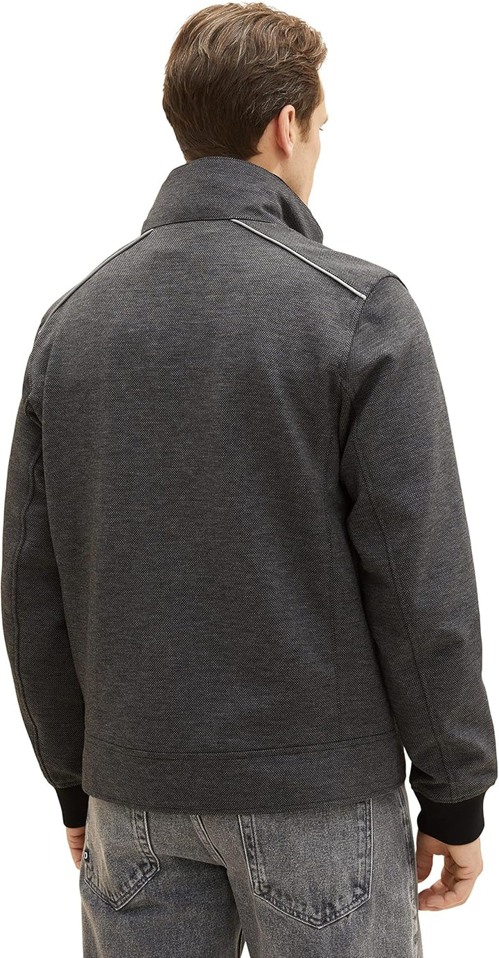 TOM TAILOR Herren Casual Blouson Jacke mit Abnehmbarer Kapuze im Kragen XL 31109-anthracite Knitted