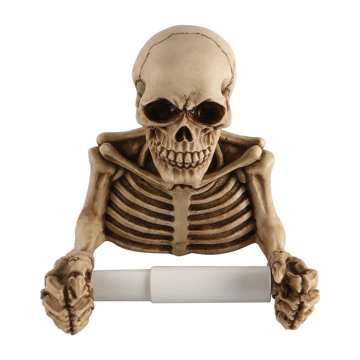 Namvo Skelett-Rollenhalter, Retro-Totenkopf-Toilettenpapierhalter, Harz, moderner wandmontierter Pap