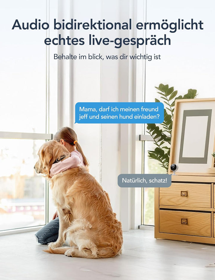 GNCC 4-Pack Überwachungskamera Innen, Haustierkamera mit App, 2.4Ghz WLAN