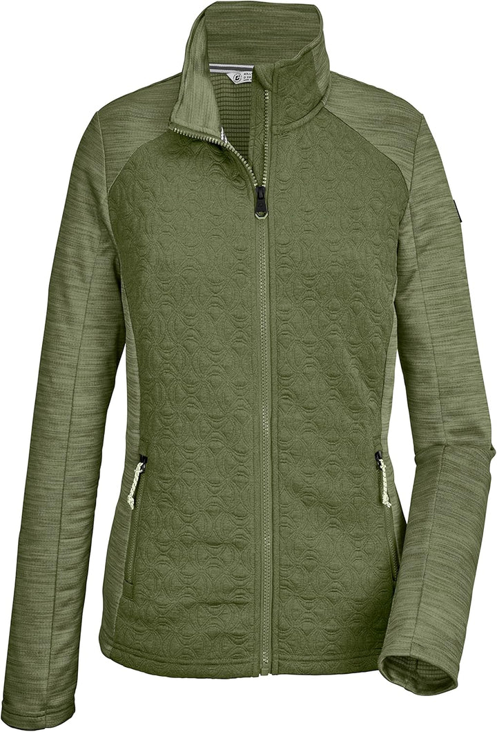 Killtec Damen Kos 68 Wmn Flx Jckt Stretchjacke mit Stehkragen/Fleecejacke 42 oliv, 42 oliv