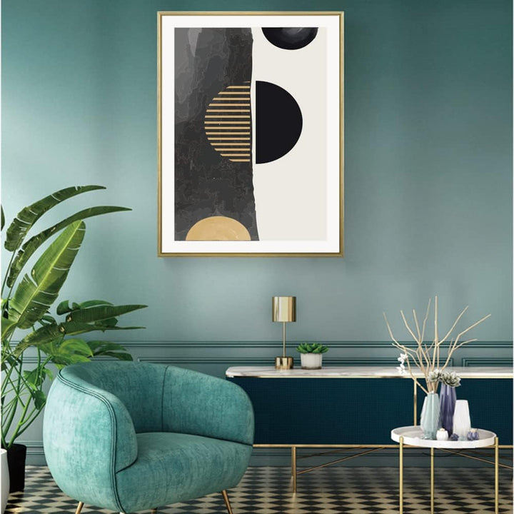 JNAOZI Leinwandbild Abstract Line Geometry Poster,Geometrisch Zeichnung Wandkunst,Modern Wanddeko Bi
