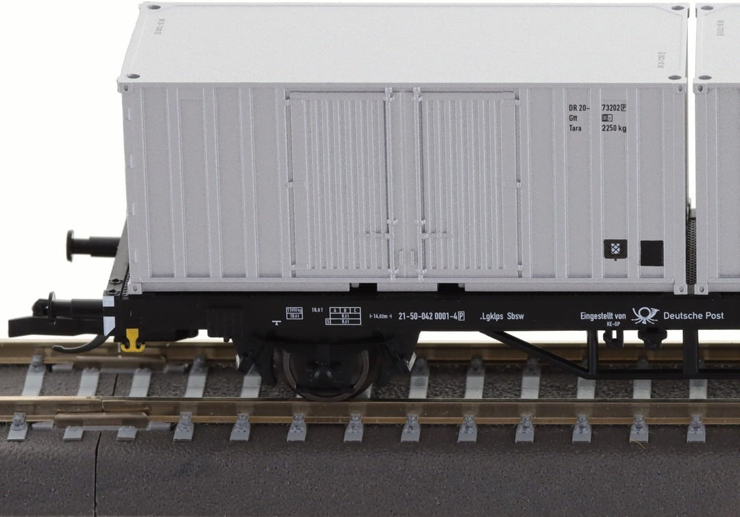 Tillig 01109 TT 2er Set Containertragwagen Lgklps, Deutschen Post, Ep. IV
