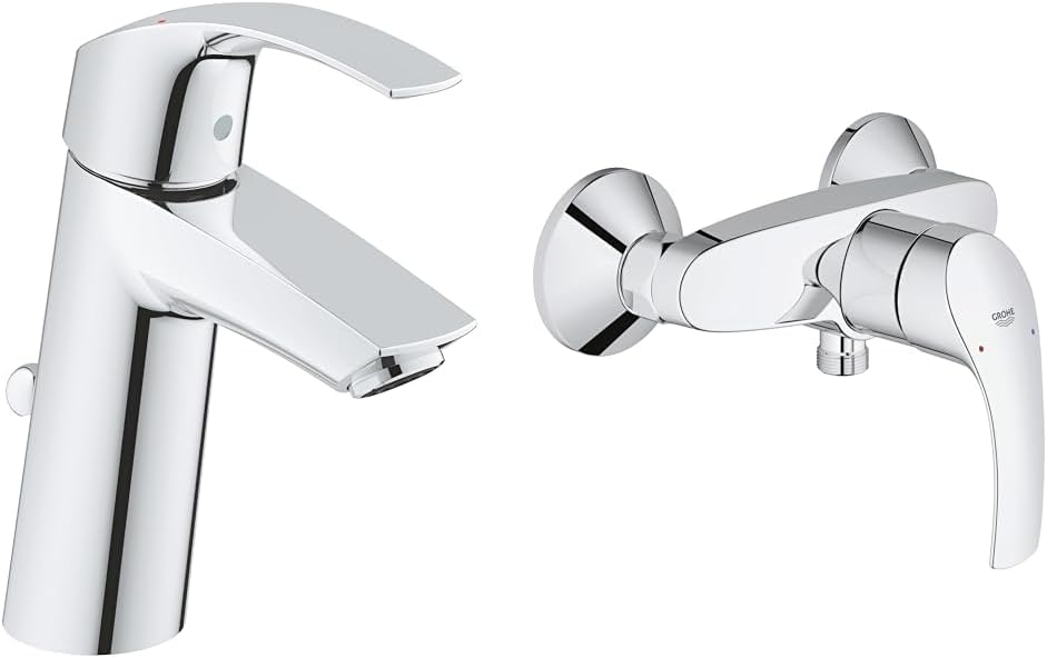 GROHE Eurosmart - Badarmatur Einhand- Waschtischarmatur & Eurosmart - Einhand-Brausebatterie (wasser