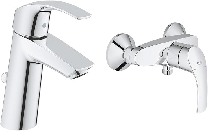 GROHE Eurosmart - Badarmatur Einhand- Waschtischarmatur & Eurosmart - Einhand-Brausebatterie (wasser