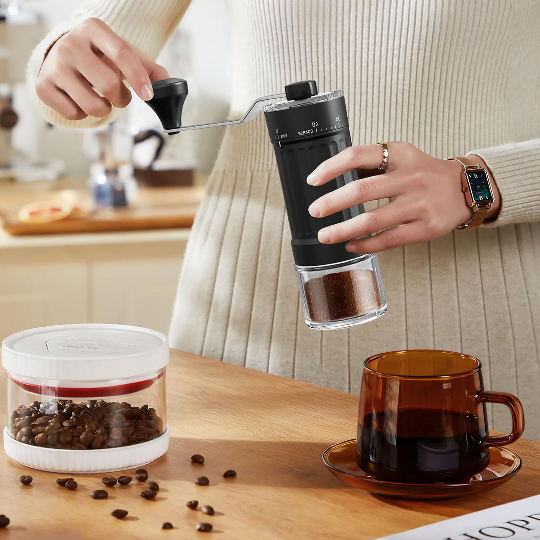 Manuelle Kaffeemühle, Externer Verstellbarer Handkaffeemühle, Kaffeemühle Verstellbarer Mahlgrad von
