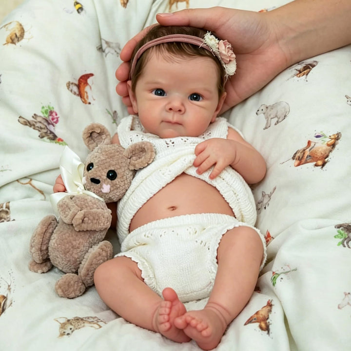 Zero Pam 45 cm Babypuppe aus Silikon, komplett weiches Silikon, ganzer Körper mit Haaren, realistisc