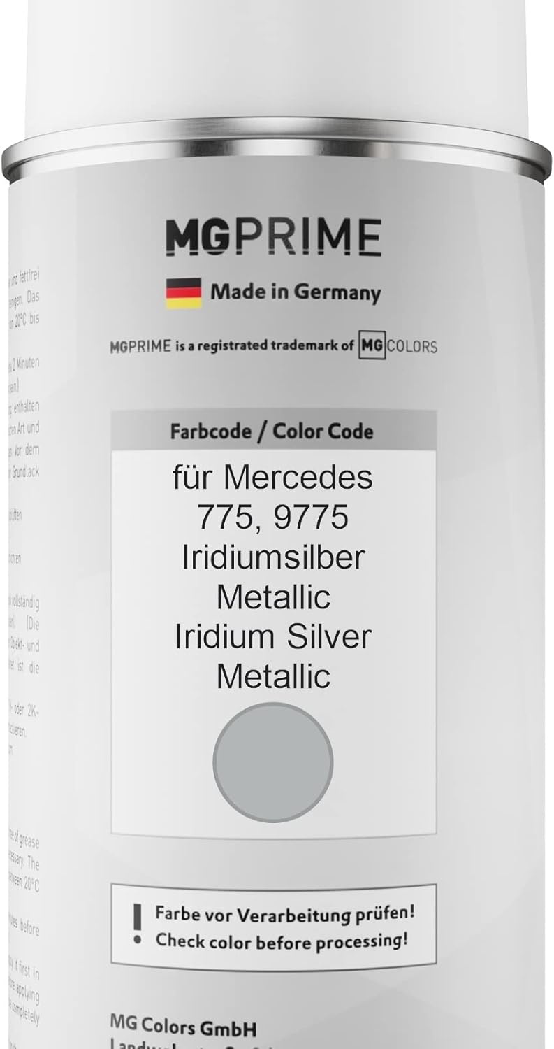 MG PRIME Autolack 2K Spraydosen Set für Mercedes 775/9775 Iridiumsilber Metallic/Iridium Silver Meta