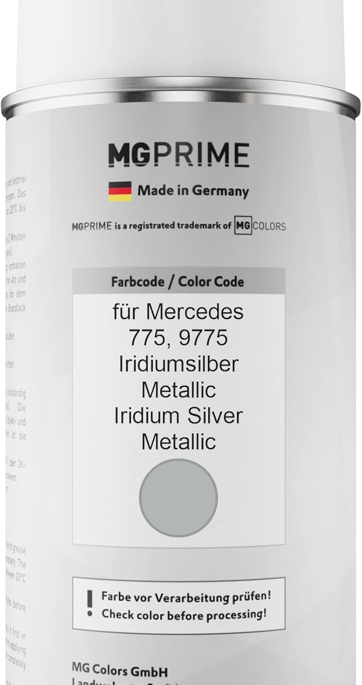 MG PRIME Autolack 2K Spraydosen Set für Mercedes 775/9775 Iridiumsilber Metallic/Iridium Silver Meta