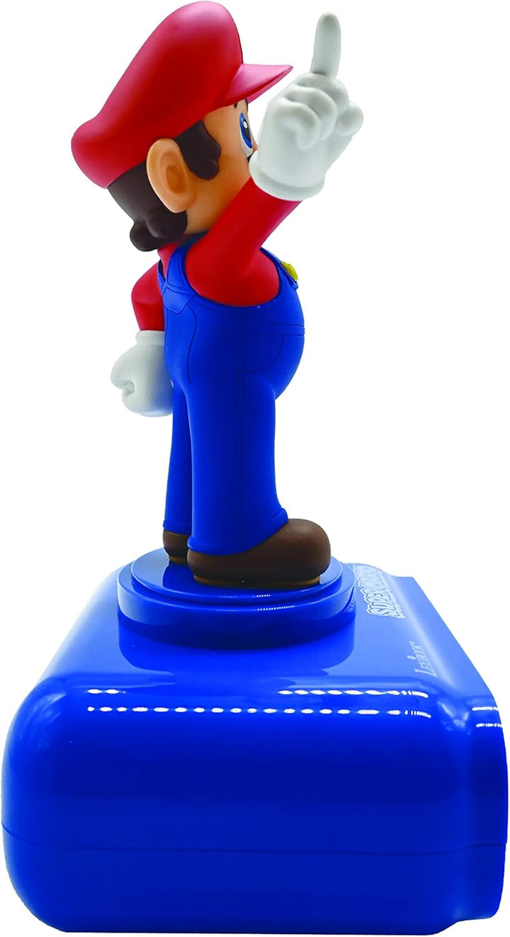 Lexibook, Super Mario, Mario Nightlight Wecker, Sounds und Melodien, hintergrundbeleuchtetes LCD-Dis