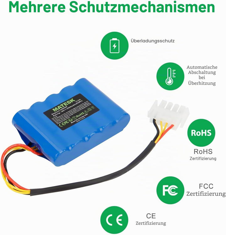 18V 3500mAh Akku kompatibel mit AL-KO Robolinho 100, 110, 1100, 41.6 mit AL-KO 441154 442632 440454