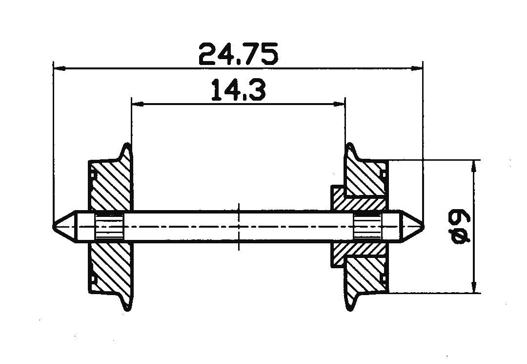 Roco Radsatz Eins Isol 9Mm