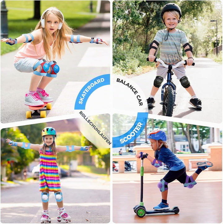 BOSONER Knieschoner Kinder Schoner Inliner Protektoren 6er Set Schützer Inliner Inline Skates Knie U