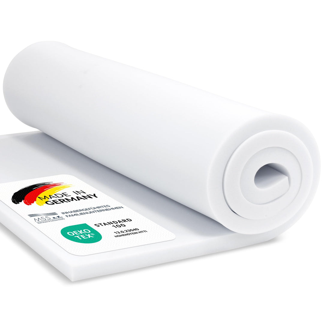MSS e.K. Schaumstoffplatte Polster Auflage Topper - 200 x 100 x 5 cm - RG27/45 5 cm 100 x 200 cm, 5