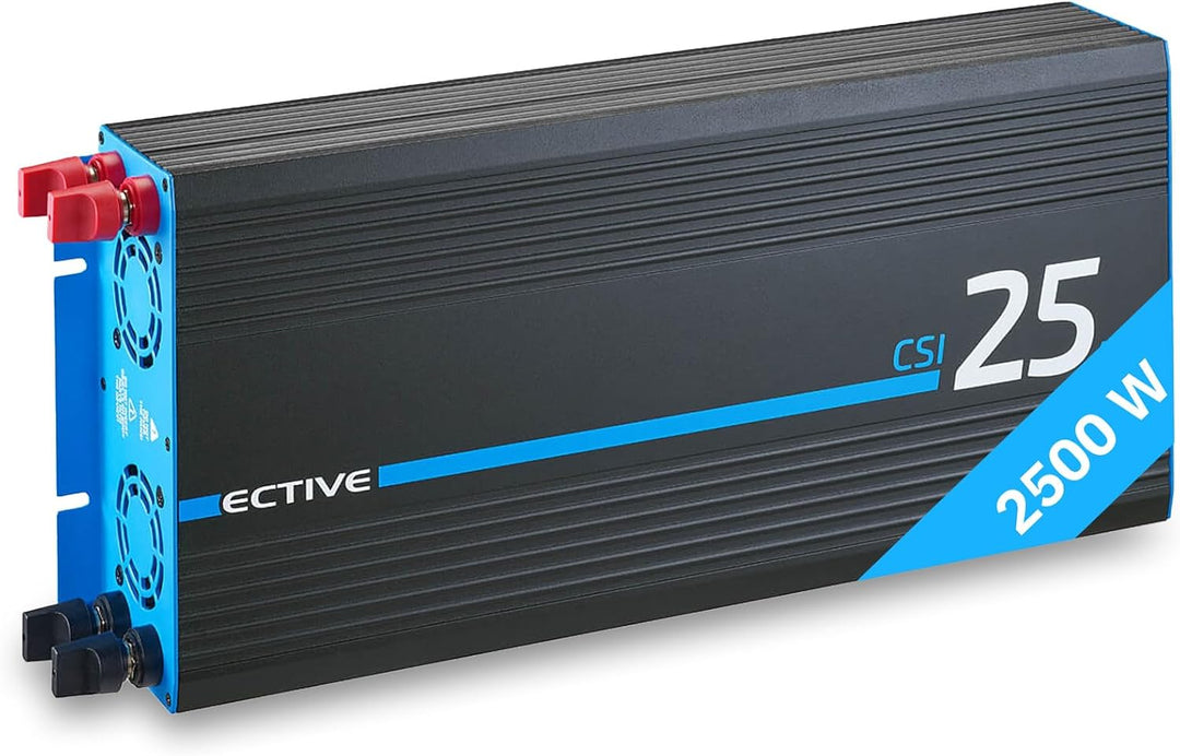 ECTIVE Reiner Sinsus Wechselrichter CSI 25-2500W, 12V auf 230V, USB, USV Funktion, Überhitzungsschut