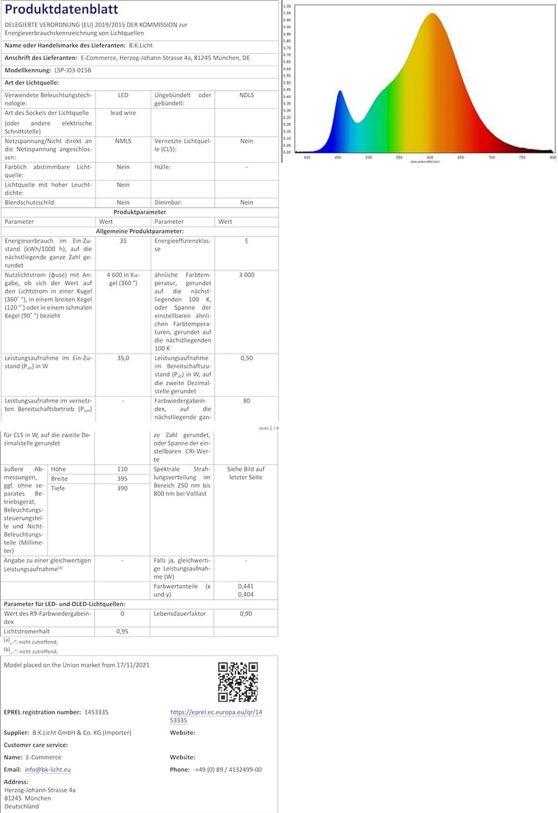 B.K.Licht - LED Deckenlampe mit warmweisser Lichtfarbe, geschwungenes Design, 35 Watt, 4600 Lumen, L