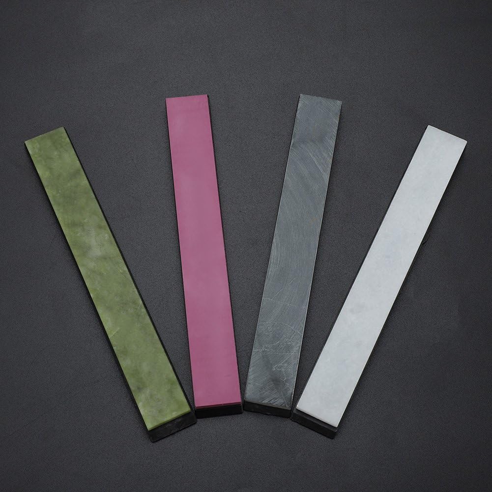 4pcs Schleifstein Set Küchenmesserschärfer 3000/5000/8000/10000 Grits Bunter Schleifstein mit Basis