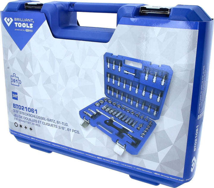 BRILLIANT TOOLS BT021061 3/8 Zoll Steckschlüssel-Satz, 61-tlg [Powered by KS TOOLS]