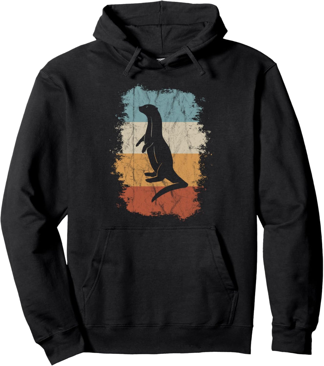 Vintage Style Retro Otter Silhouette Pullover Hoodie