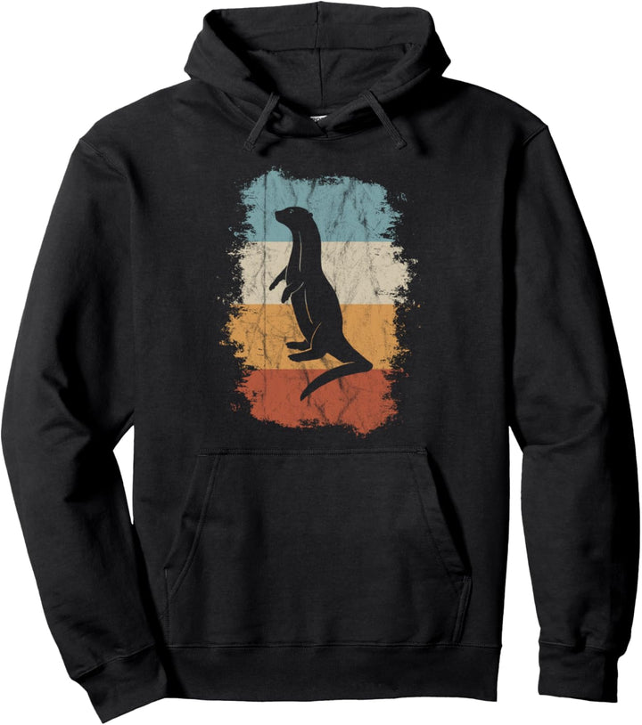 Vintage Style Retro Otter Silhouette Pullover Hoodie