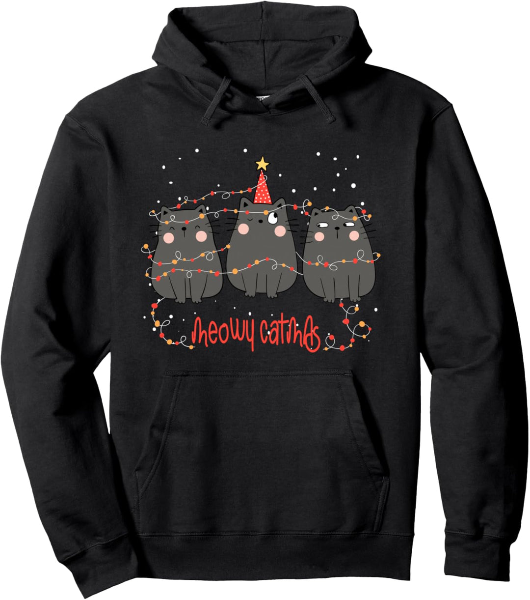 Katze Kätzchen Meowy Catmas Weichnachts Weihnachten Katzen Pullover Hoodie