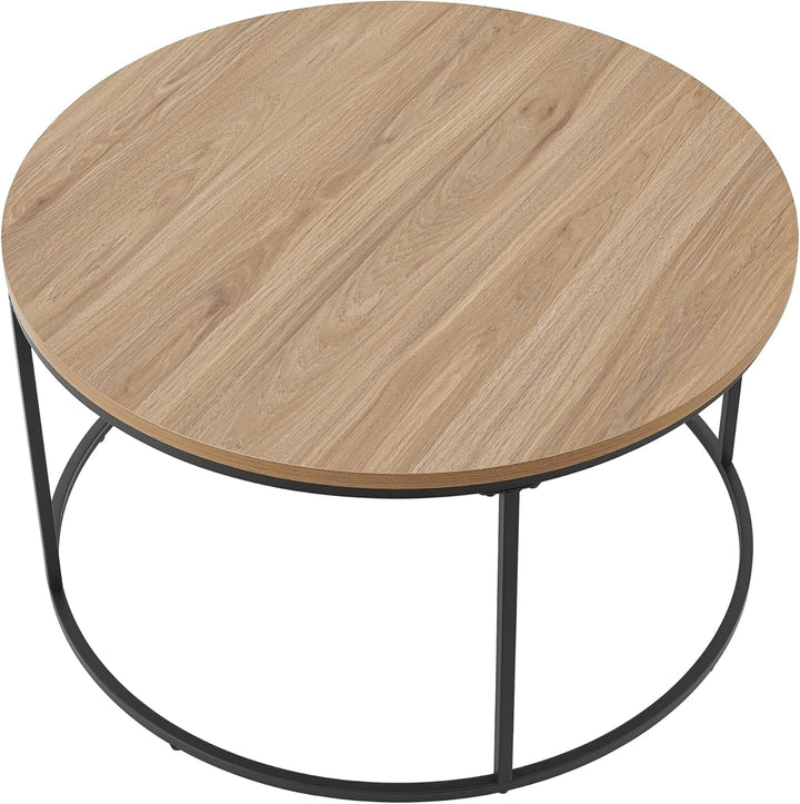 [en.casa] Couchtisch Kuhmoinen 45 x 80 cm Beistelltisch Wohnzimmertisch Sofatisch rund Schwarz/Holzo
