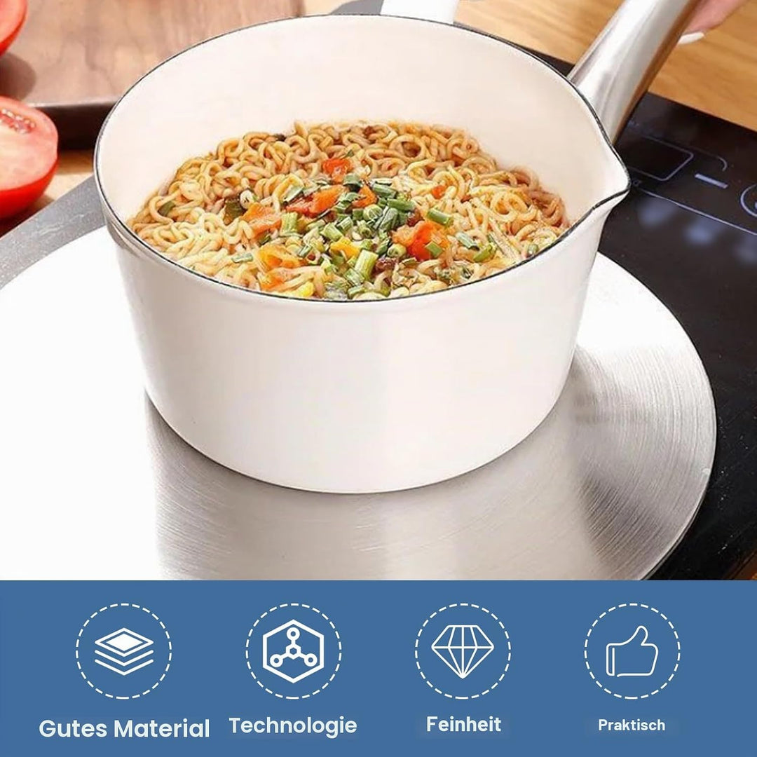 GOMETY Universal Induktion Adapterplatte Ø 24 cm, Induktionsadapter mit Abnehmbarem Griff, Edelstahl