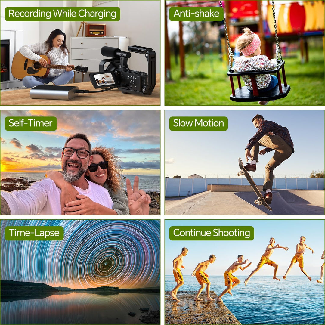 Videokamera Camcorder 5K 56MP Vlogging Kamera für YouTube, WiFi, IR Nachtsicht, 16X Digitalzoom, 270